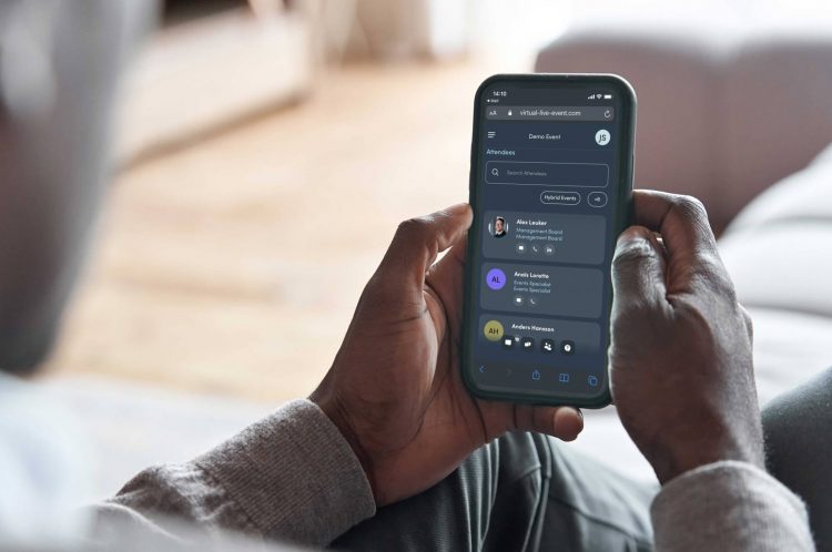 Videokonferenzsoftware auf einem Mobiltelefon