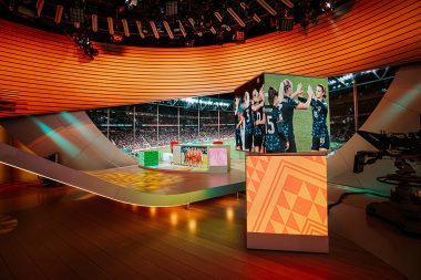 LED-video kubus im studio