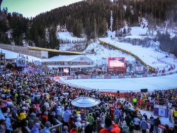 Mobiel LED-scherm bij Ski world cup Val Gardena-Gröden