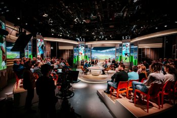 LED-schermen verwerkt in de WK Studio