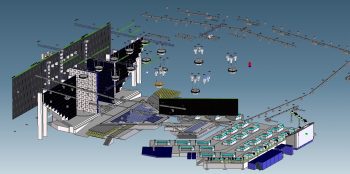 Technische constructietekening podium Eurovisie songfestival