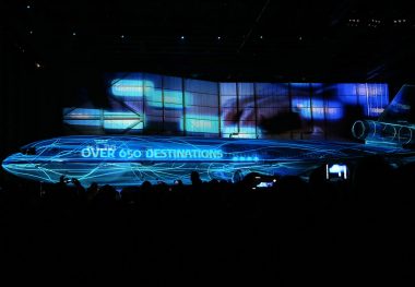 Projectie en mapping corporate evenement KLM