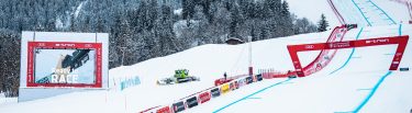 LED-scherm bij FIS World Cup skieen.