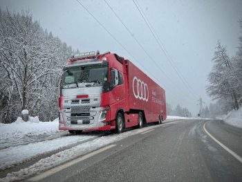 Mobiel LED-scherm onderwerg naar Ski worldcup