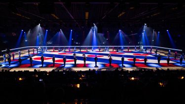 Projectie op zaalvloer