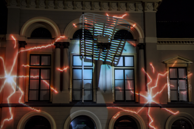 Videoprojectie op gebouw