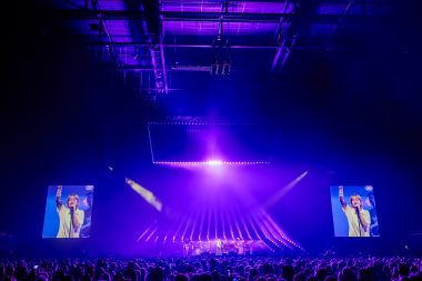 Grote IMAG LED-schermen tijdens concert