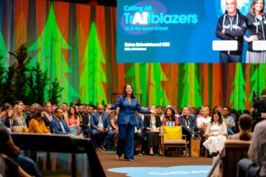 Video screens business event