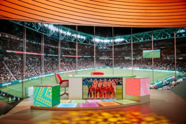 Dutch sports broadcast studio with LED