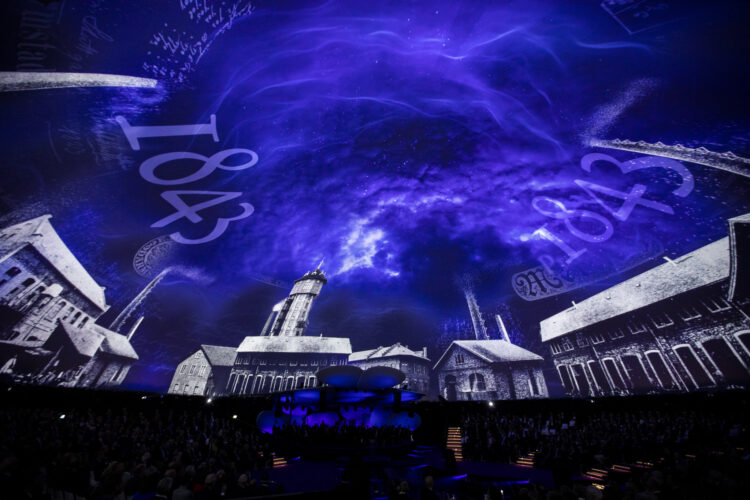Merck 350 festakt Jazzunique projection mapping
