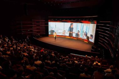 LED screen Mastercard summit