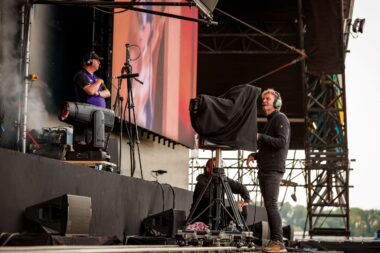 Camera operators recording the performance