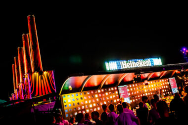 Nightscene Lowlands with LED-signing