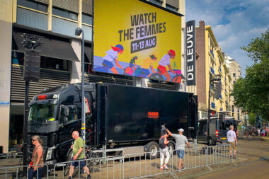 Mobile LED screen in Rotterdam city centre