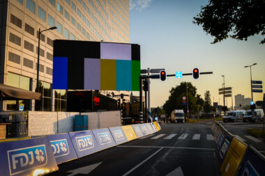 Mobile LED screen ready for race to start
