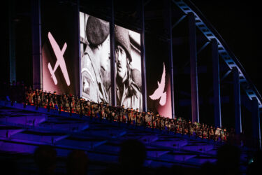 Outdoor LED screen positioned at John Frost Bridge Arnhem