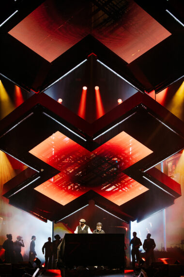 Artistic LED-elements during music show