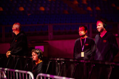 Faber crew inspecting the stage