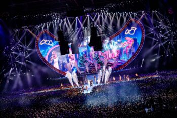 Large music stage with LED-backdrop screen