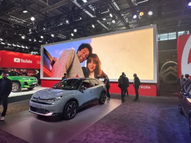Large LED screen during Paris Motor Show 2024